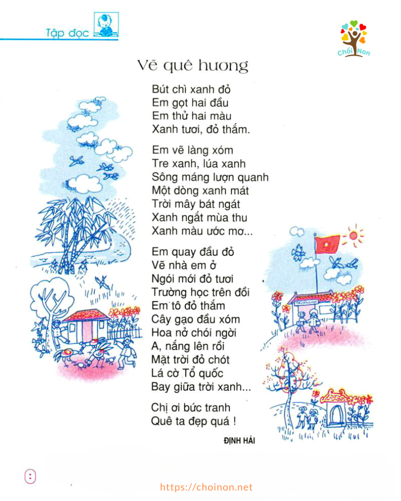 bai tho ve que huong, bài thơ vẽ quê hương