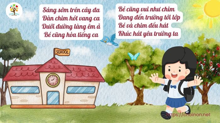 hình ảnh bài thơ bé tới trường, hinh anh bai tho be toi truong