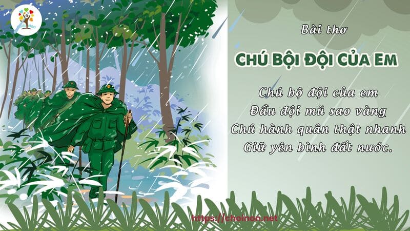 bai tho chu bo doi cua em, bài thơ chú bộ đội của em